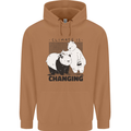 Climate Change Polar Bears Environment Mens 80% Cotton Hoodie Caramel Latte