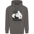 Climate Change Polar Bears Environment Mens 80% Cotton Hoodie Charcoal