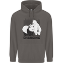 Climate Change Polar Bears Environment Mens 80% Cotton Hoodie Charcoal