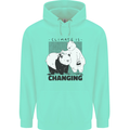 Climate Change Polar Bears Environment Mens 80% Cotton Hoodie Peppermint