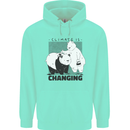 Climate Change Polar Bears Environment Mens 80% Cotton Hoodie Peppermint
