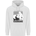 Climate Change Polar Bears Environment Mens 80% Cotton Hoodie White