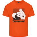 Climate Change Polar Bears Environment Mens Cotton T-Shirt Tee Top Orange