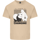 Climate Change Polar Bears Environment Mens Cotton T-Shirt Tee Top Sand