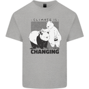 Climate Change Polar Bears Environment Mens Cotton T-Shirt Tee Top Sports Grey