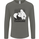 Climate Change Polar Bears Environment Mens Long Sleeve T-Shirt Charcoal