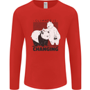 Climate Change Polar Bears Environment Mens Long Sleeve T-Shirt Red