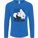 Climate Change Polar Bears Environment Mens Long Sleeve T-Shirt Royal Blue