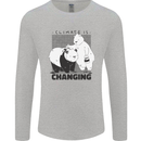 Climate Change Polar Bears Environment Mens Long Sleeve T-Shirt Sports Grey