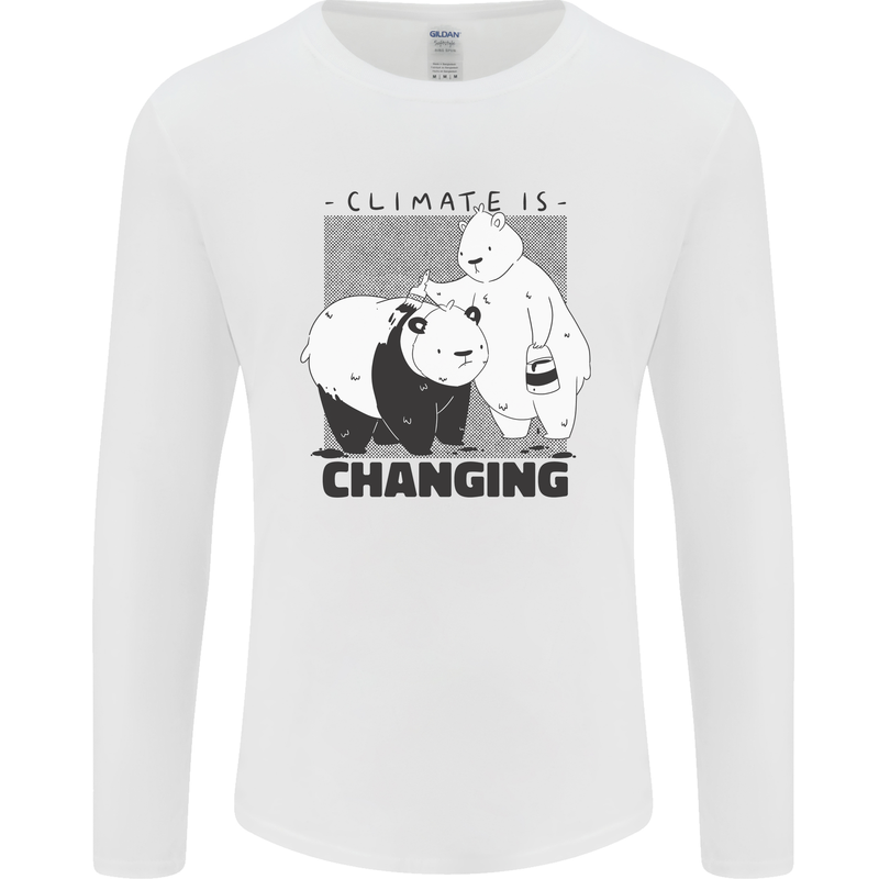 Climate Change Polar Bears Environment Mens Long Sleeve T-Shirt White