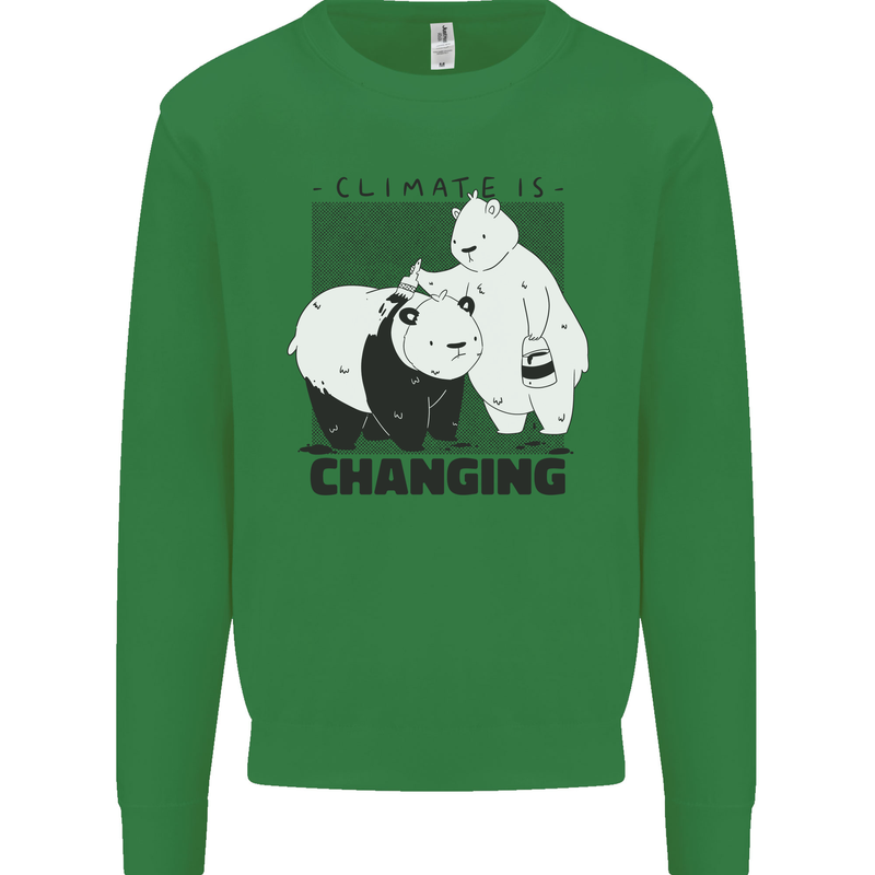 Climate Change Polar Bears Environment Mens Sweatshirt Jumper Irish Green