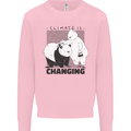 Climate Change Polar Bears Environment Mens Sweatshirt Jumper Light Pink
