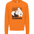 Climate Change Polar Bears Environment Mens Sweatshirt Jumper Orange