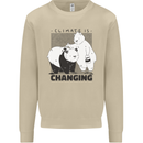 Climate Change Polar Bears Environment Mens Sweatshirt Jumper Sand