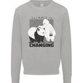 Climate Change Polar Bears Environment Mens Sweatshirt Jumper Sports Grey