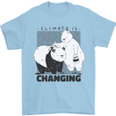 Climate Change Polar Bears Environment Mens T-Shirt 100% Cotton Light Blue