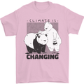 Climate Change Polar Bears Environment Mens T-Shirt 100% Cotton Light Pink