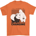 Climate Change Polar Bears Environment Mens T-Shirt 100% Cotton Orange