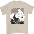 Climate Change Polar Bears Environment Mens T-Shirt 100% Cotton Sand