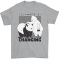 Climate Change Polar Bears Environment Mens T-Shirt 100% Cotton Sports Grey