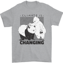 Climate Change Polar Bears Environment Mens T-Shirt 100% Cotton Sports Grey