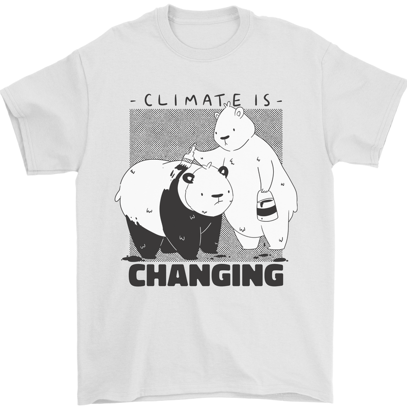 Climate Change Polar Bears Environment Mens T-Shirt 100% Cotton White