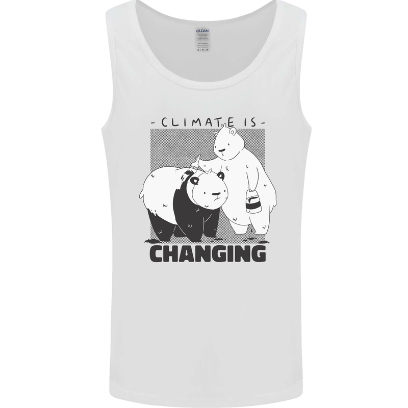 Climate Change Polar Bears Environment Mens Vest Tank Top White