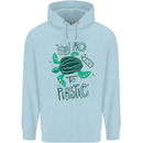 Climate Change Say No To Plastic Childrens Kids Hoodie Light Blue
