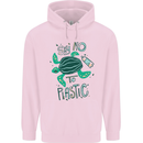 Climate Change Say No To Plastic Childrens Kids Hoodie Light Pink