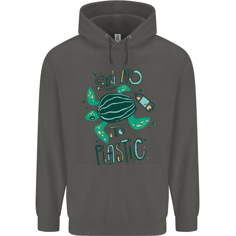 Climate Change Say No To Plastic Childrens Kids Hoodie Storm Grey