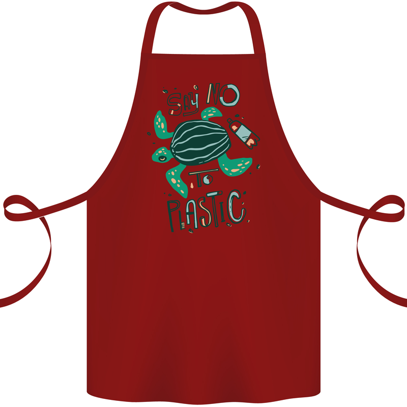 Climate Change Say No To Plastic Cotton Apron 100% Organic Maroon