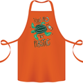 Climate Change Say No To Plastic Cotton Apron 100% Organic Orange