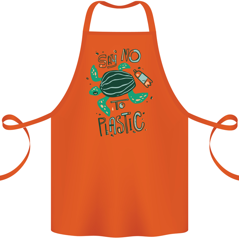 Climate Change Say No To Plastic Cotton Apron 100% Organic Orange