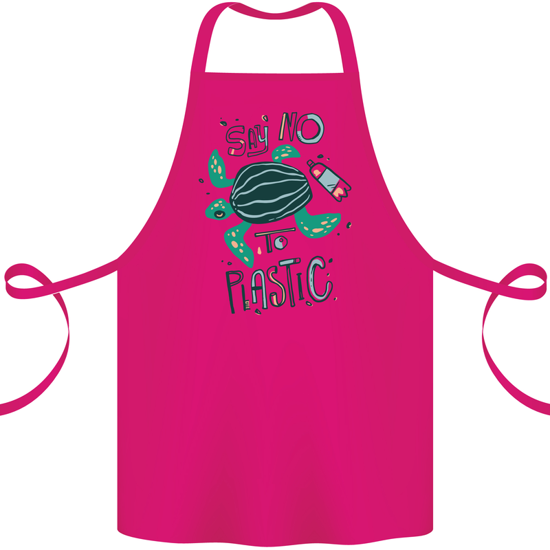 Climate Change Say No To Plastic Cotton Apron 100% Organic Pink