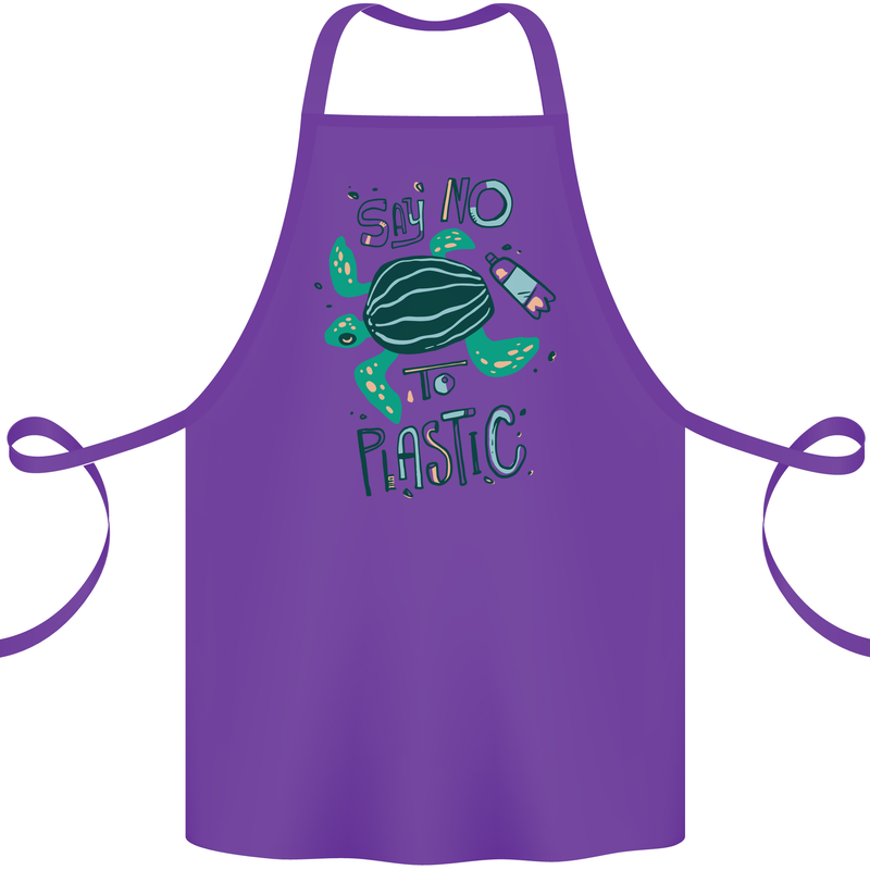 Climate Change Say No To Plastic Cotton Apron 100% Organic Purple