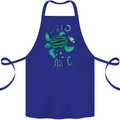 Climate Change Say No To Plastic Cotton Apron 100% Organic Royal Blue