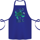 Climate Change Say No To Plastic Cotton Apron 100% Organic Royal Blue