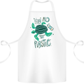 Climate Change Say No To Plastic Cotton Apron 100% Organic White