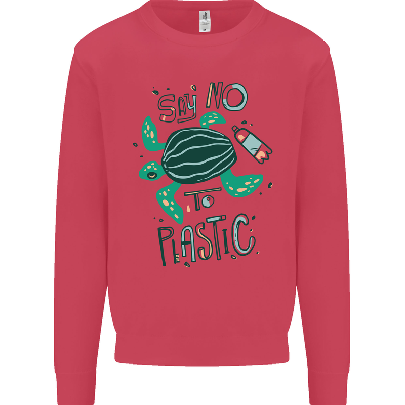 Climate Change Say No To Plastic Kids Sweatshirt Jumper Heliconia