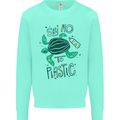 Climate Change Say No To Plastic Kids Sweatshirt Jumper Peppermint