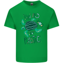 Climate Change Say No To Plastic Kids T-Shirt Childrens Irish Green