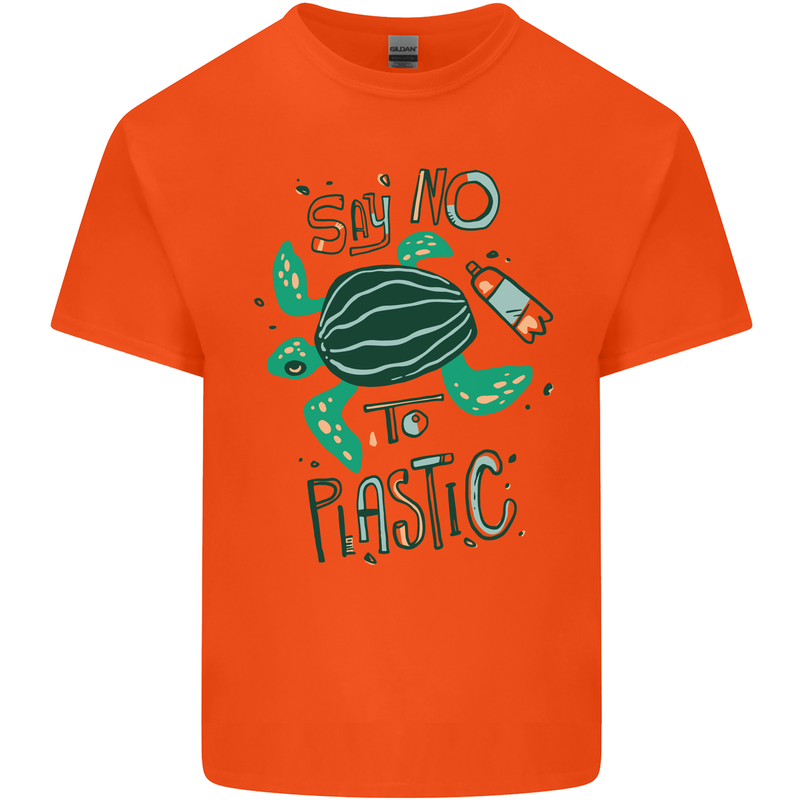Climate Change Say No To Plastic Kids T-Shirt Childrens Orange