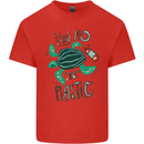 Climate Change Say No To Plastic Kids T-Shirt Childrens Red