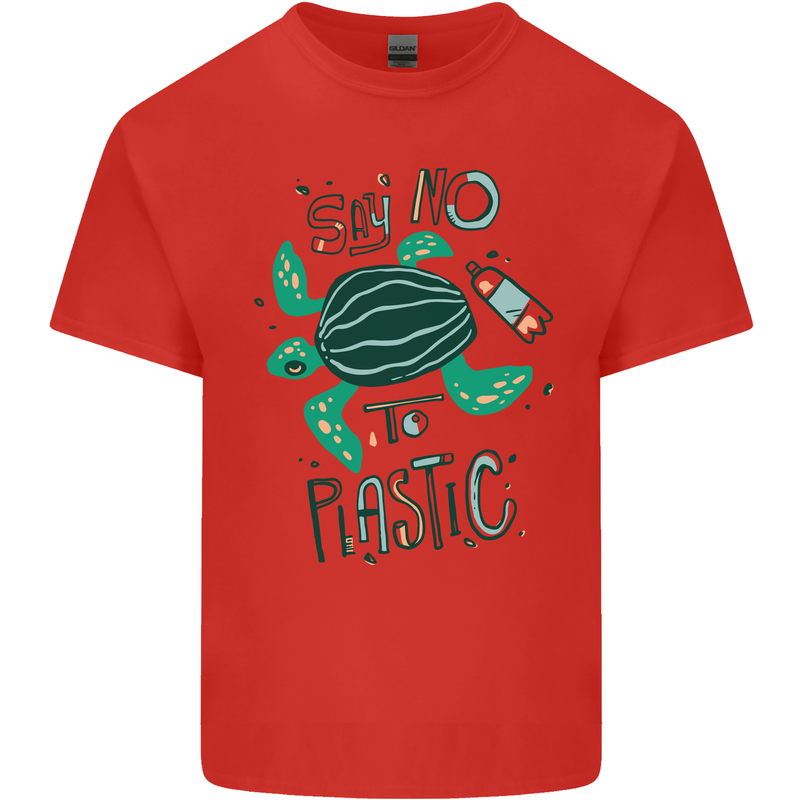 Climate Change Say No To Plastic Kids T-Shirt Childrens Red