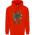 Climate Change Say No To Plastic Mens 80% Cotton Hoodie Bright Red
