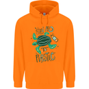 Climate Change Say No To Plastic Mens 80% Cotton Hoodie Orange