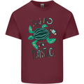 Climate Change Say No To Plastic Mens Cotton T-Shirt Tee Top Maroon