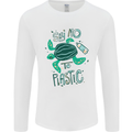 Climate Change Say No To Plastic Mens Long Sleeve T-Shirt White