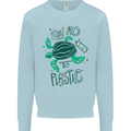 Climate Change Say No To Plastic Mens Sweatshirt Jumper Light Blue