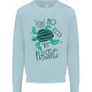 Climate Change Say No To Plastic Mens Sweatshirt Jumper Light Blue